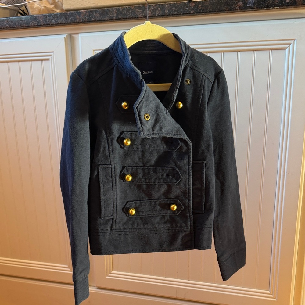 GAP Kids Navy double breasted Coat with Gold Accent buttons